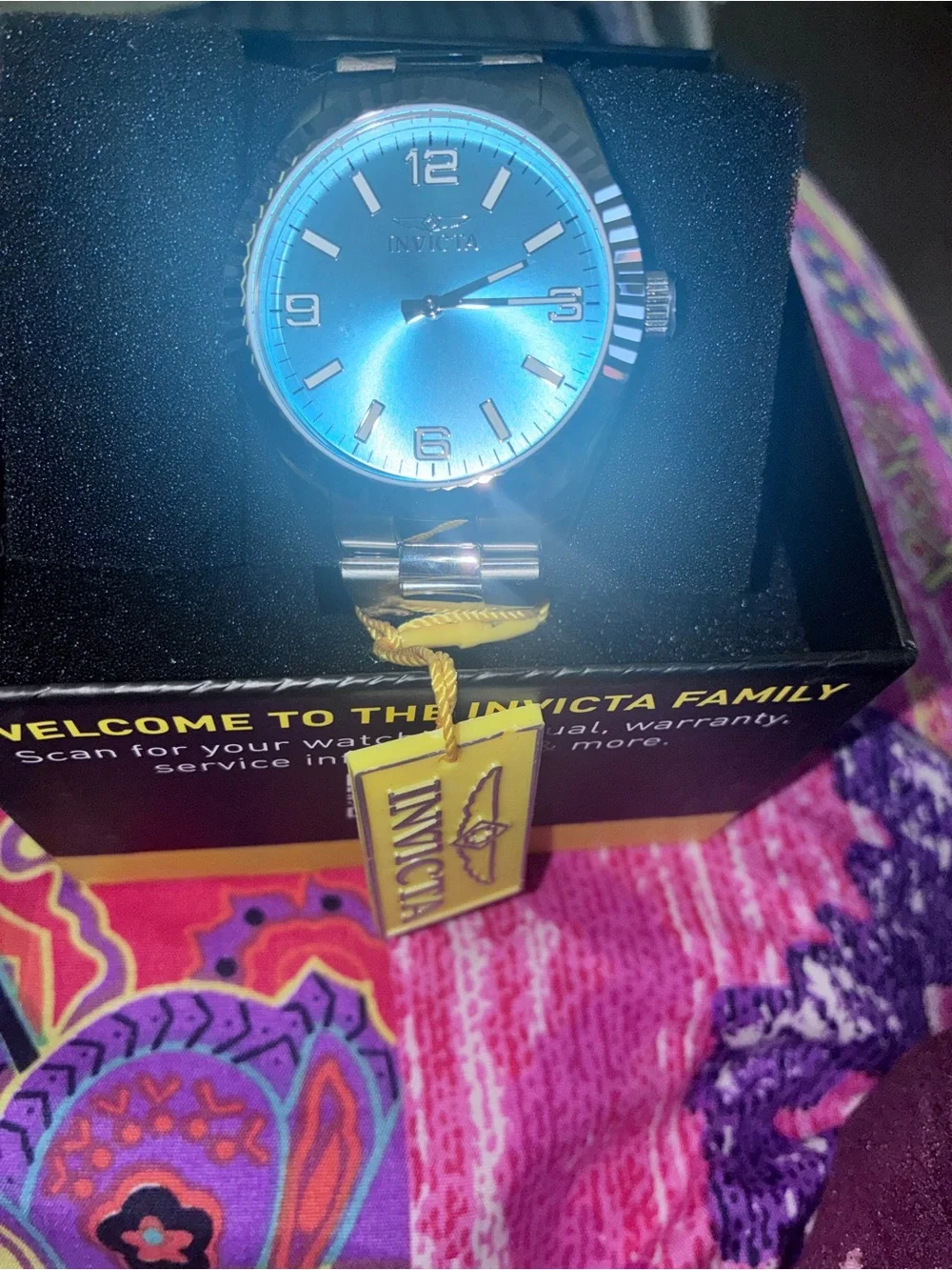 Invicta Silver Watch with Tiffany Blue Dial